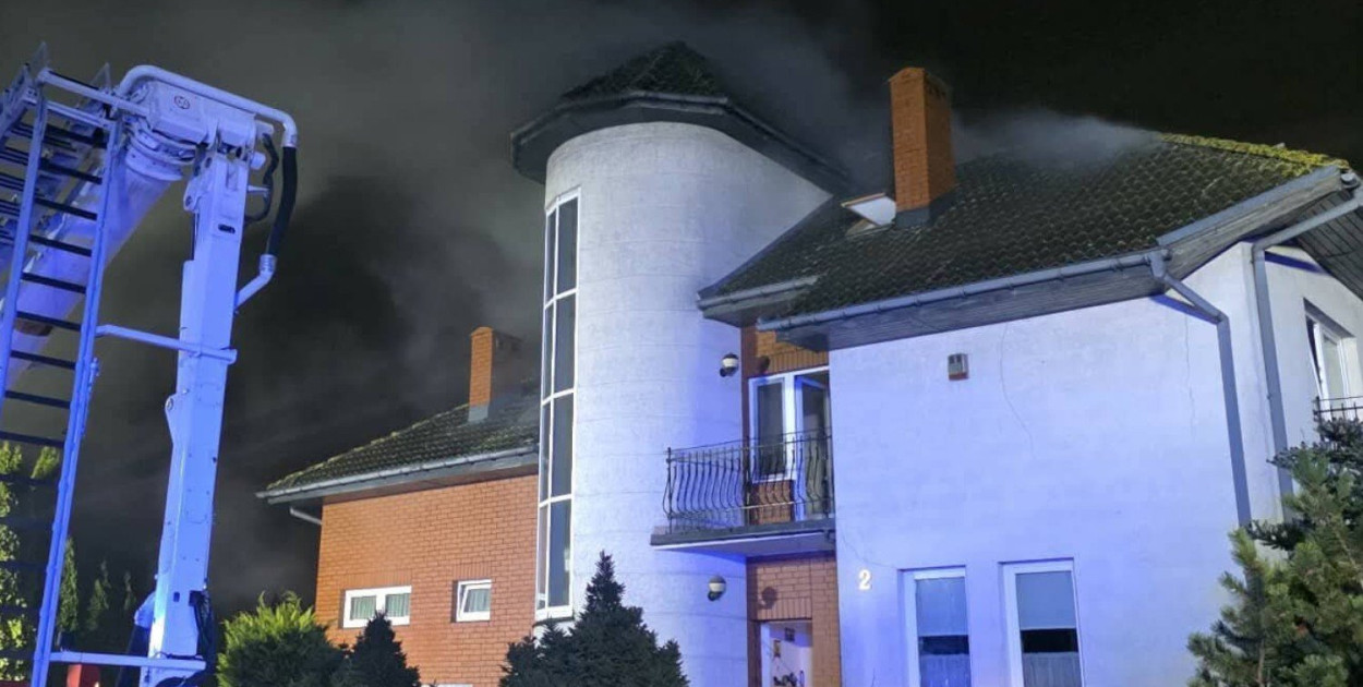 Pożar w Pruszczu Gdańskim - 1/2.12.25.