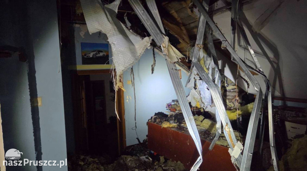 Pożar w Pruszczu Gdańskim - 1/2.12.25.