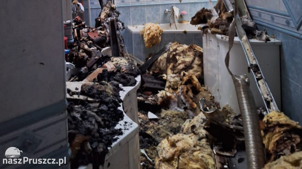 Pożar w Pruszczu Gdańskim - 1/2.12.25.