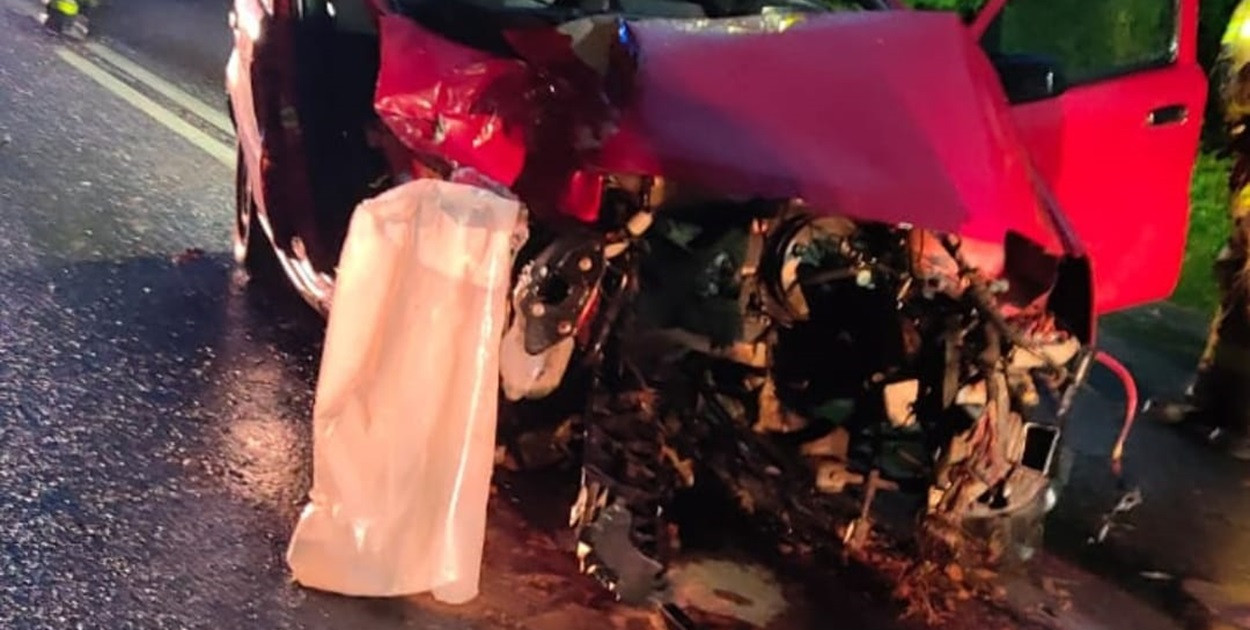 Przywidz: Samochód osobowy uderzył w drzewo