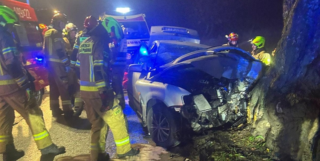 Śmiertelny wypadek w gminie Przywidz. Na miejscu 7 zastępów straży pożarnej 
