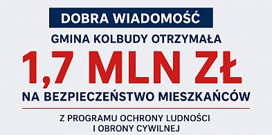Gmina Kolbudy otrzymała 1,7 mln zł na bezpieczeństwo