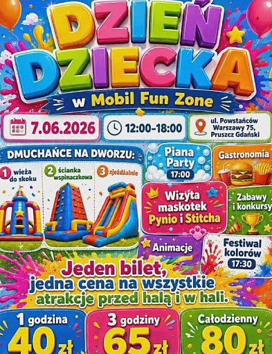 Kolorowy Dzień Dziecka w Mobil Fun Zone w Pruszczu Gdańskim