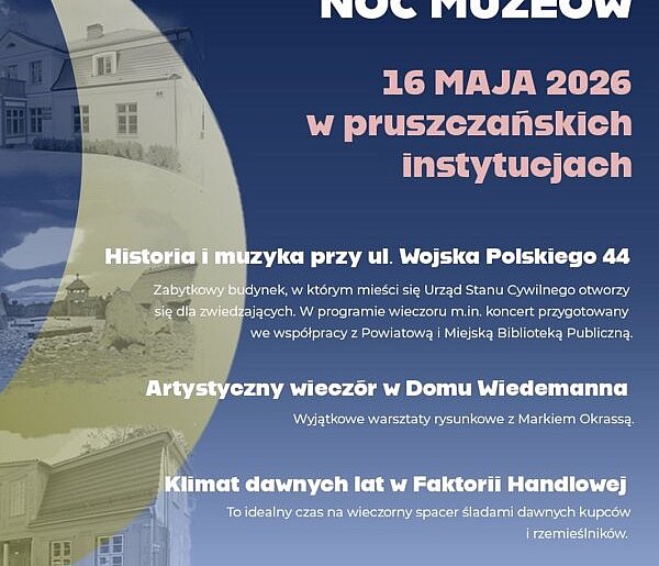 Noc Muzeów w Pruszczu Gdańskim. Zobacz, co będzie się działo
