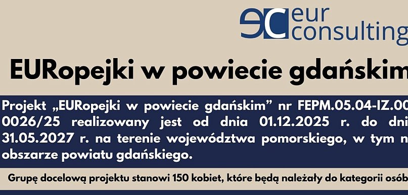 „EURopejki w powiecie gdańskim” – wsparcie i nowe możliwości dla kobiet