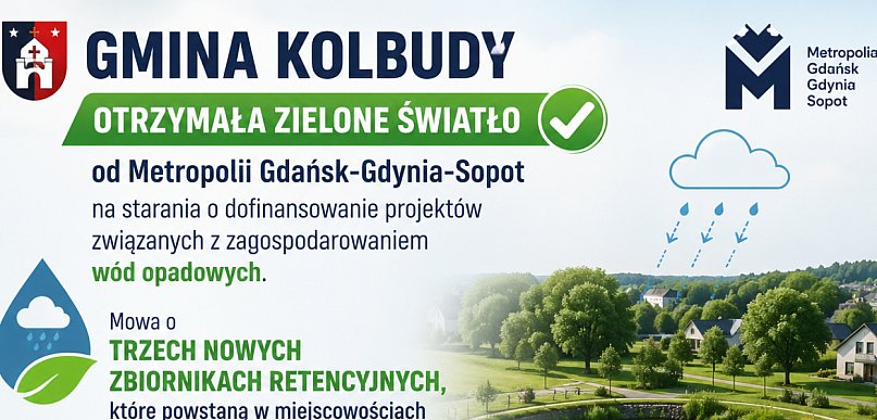 Nowe projekty w Kolbudach – nawet 4,25 mln zł na zbiorniki retencyjne