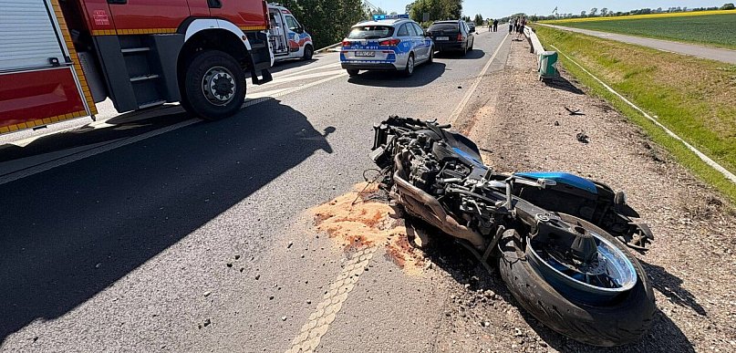 Tragiczny wypadek na DK22. Nie żyje motocyklista