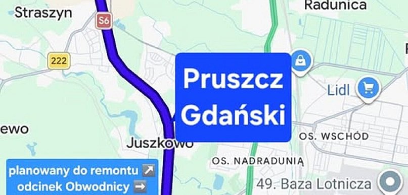 Planowany remont S6 wpłynie na komunikację w Pruszczu Gdańskim?