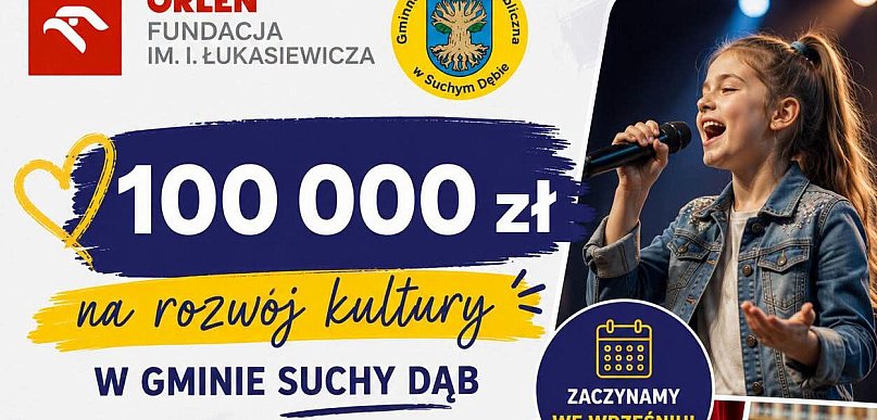 100 tysięcy złotych na rozwój kultury w gminie Suchy Dąb