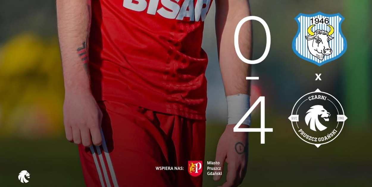Pewne zwycięstwo na wyjeździe. Czarni Pruszcz Gdański wygrywają 4:0